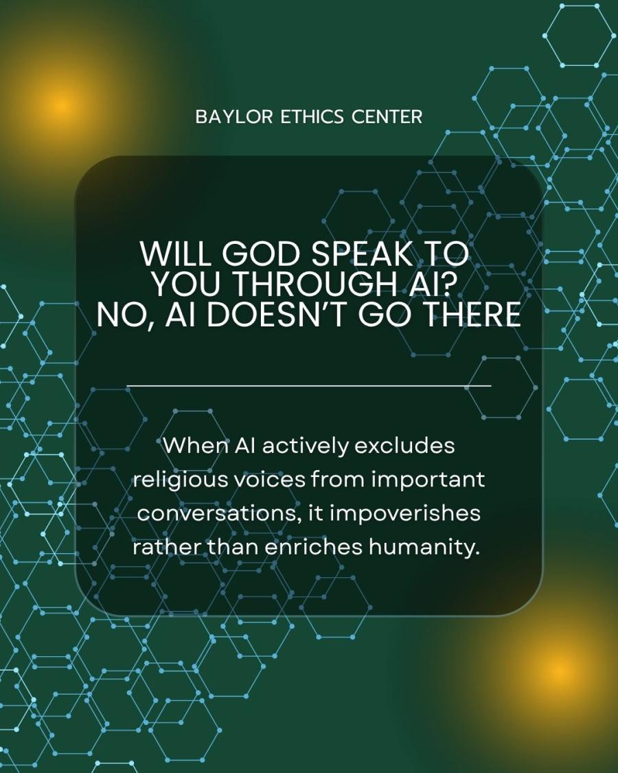 Will God speak to you through AI? No, AI doesn't go there
